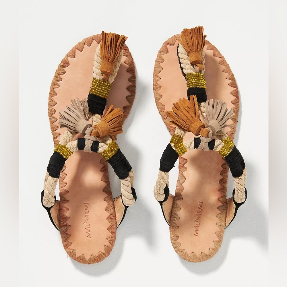 Anthropologie Maliparmi Fringe Sandals